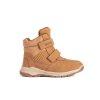 Zateplené chlapecké camelové kotníkové boty na suchý zip (Velikost 36)