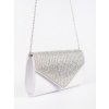 Malá stříbrná listová kabelka zdobená krystalky (Velikost one size)