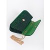 Zelená malá flitrová kabelka se zlatým uchem (Velikost one size)