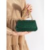 Zelená malá flitrová kabelka se zlatým uchem (Velikost one size)