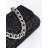 Černá malá flitrová kabelka se stříbrným uchem (Velikost one size)