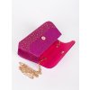 Růžová malá flitrová kabelka se zlatým uchem (Velikost one size)