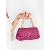 Růžová malá flitrová kabelka se zlatým uchem (Velikost one size)