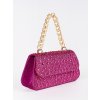 Růžová malá flitrová kabelka se zlatým uchem (Velikost one size)