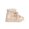 Světle béžové šněrovací dámské sněhule na hrubé podrážce (Velikost 36)