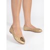 Zlaté prošívané zdobené baleríny (Velikost 36)