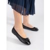 Černé lakované baleríny s mašličkou (Velikost 36)