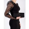 Malá černá dámská kabelka se stříbrnou sponou (Velikost one size)