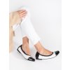 Černo-bílé elastické baleríny s gumičkou (Velikost 36)