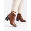 Hnědé dámské kotníkové boty na sloupku Sergio Leone (Velikost 36)