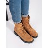 Světle hnědé kotníkové boty  workery zateplené