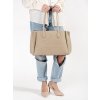 Béžová kabelka typu shopper z ekokůže (Velikost one size)