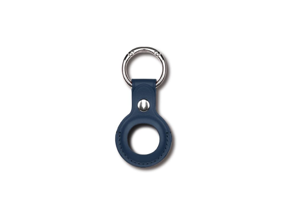 Apple AirTag Leather Keychain Ring Blue