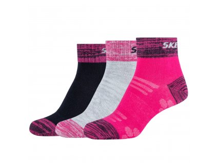 Dívčí ponožky Skechers 3PPK Wm Mesh Ventilation Quarter Socks SK42022-0400