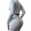 RIBBED SMOOTH WHITE  crop top ZIPS