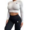 RIBBED SMOOTH WHITE  crop top ZIPS