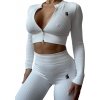RIBBED SMOOTH WHITE  crop top ZIPS