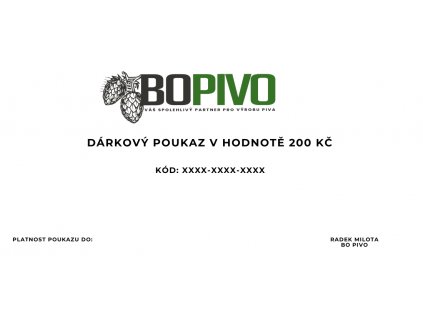 Dárkový poukaz v hodnotě 200 Kč