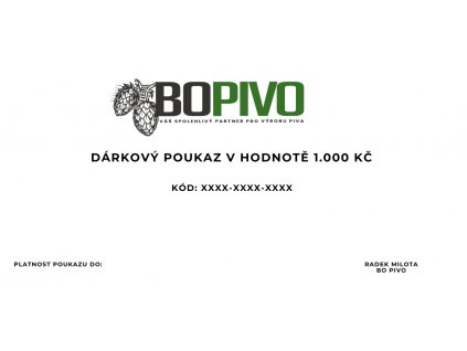 Dárkový poukaz v hodnotě 1000 Kč