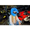 modry plysovy navlek stitch na helmu prilbu motorka 9