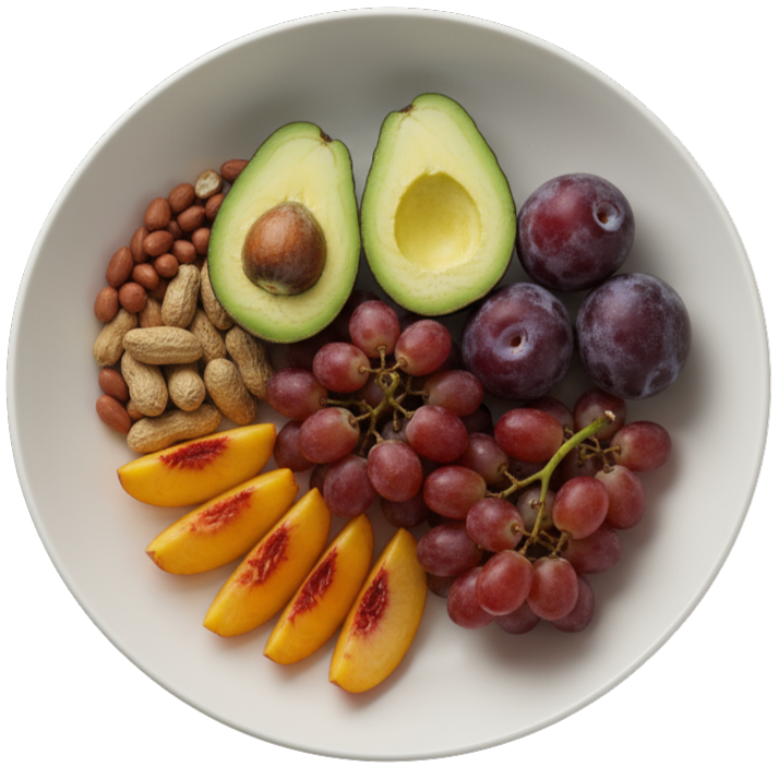 Různé druhy ovoce a ořechů bohaté na bór