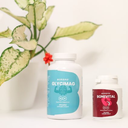 Balíček pro maximální účinek vstřebávání vápníku - BONEVITAL + GLYCIMAG 270 cps