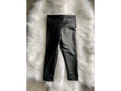 Kožené legíny čierne s vysokým pásom