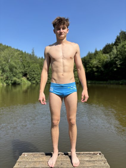 Pánské plavky BornToSwim® SHARKS Nebesky MODRÁ