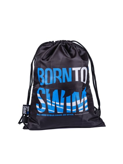 Swimbag BornToSwim® - Black with blue-white logo