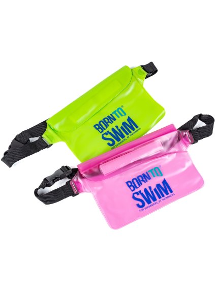 Waterproof bag / kidney bag - Green and Pink
