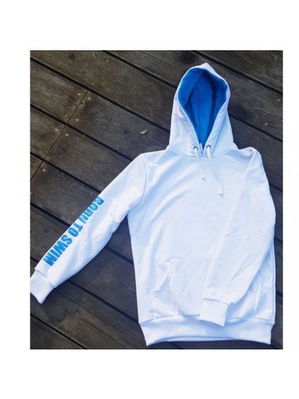 Kapuzenpulli HOODIE - Weiß/Türkis