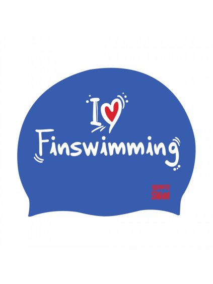 Plavecká silikonová čepice I ❤ FinswimmingX BornToSwim® MODRÁ
