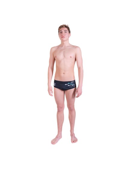 Pánské plavky BornToSwim® - SHARKS - Černá