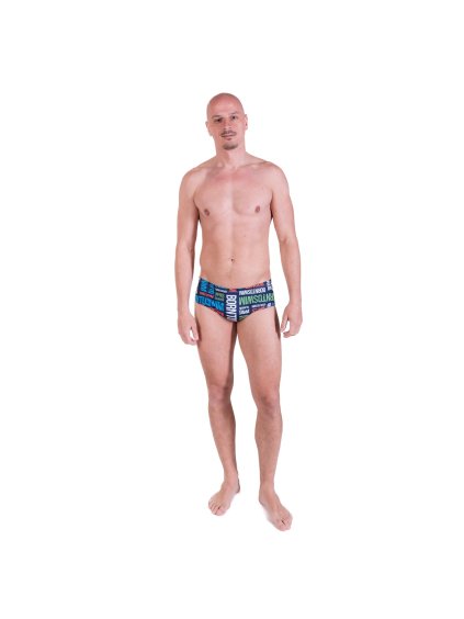 Pánské plavky s potiskem log BORN TO SWIM® - Tmavě modrá