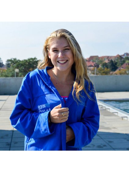 BornToSwim® Bademantel aus Mikrofaser - Blau