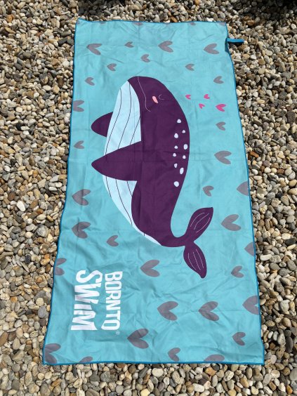 Mikrofaser-Handtuch BornToSwim® großes Logo - Grün