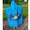 Poncho hooded towel for children-Green / Blue