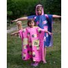 Poncho Kapuzenhandtuch für Kinder - Rosa/gelb