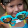 Dětské zrcadlové plavecké brýle BornToSwim®- Tyrkysovo/oranžová