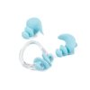 Set – nose clipper and silicone earplugs – Blue and pink