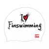 Plavecká silikonová čepice I ❤ FinswimmingX BornToSwim® BÍLÁ