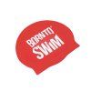 Nahtlose Silikonkappe BornToSwim® ROT mit WEIßEM Logo
