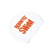 Plavecká silikonová čepice BÍLÁ BornToSwim® Classic ORANŽOVÉ logo
