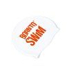 Schwimmende Silikonkappe BornToSwim® Classic WEIß mit ORANGE Logo