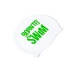 Schwimmende Silikonkappe WHITE BornToSwim® Classic GREEN logo