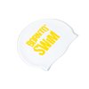 Silicone cap white BornToSwim® Classic, large colour logo - Yellow