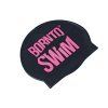 Schwimmende Silikonkappe BLACK BornToSwim® Classic PINK Logo