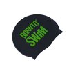 Schwimmende Silikonkappe BLACK BornToSwim® Classic GREEN logo