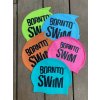 Schwimmende Silikonkappe REFLEX YELLOW BornToSwim® BLACK Logo