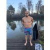 JAMMERS s potiskem log BORN TO SWIM® - Tmavě modrá